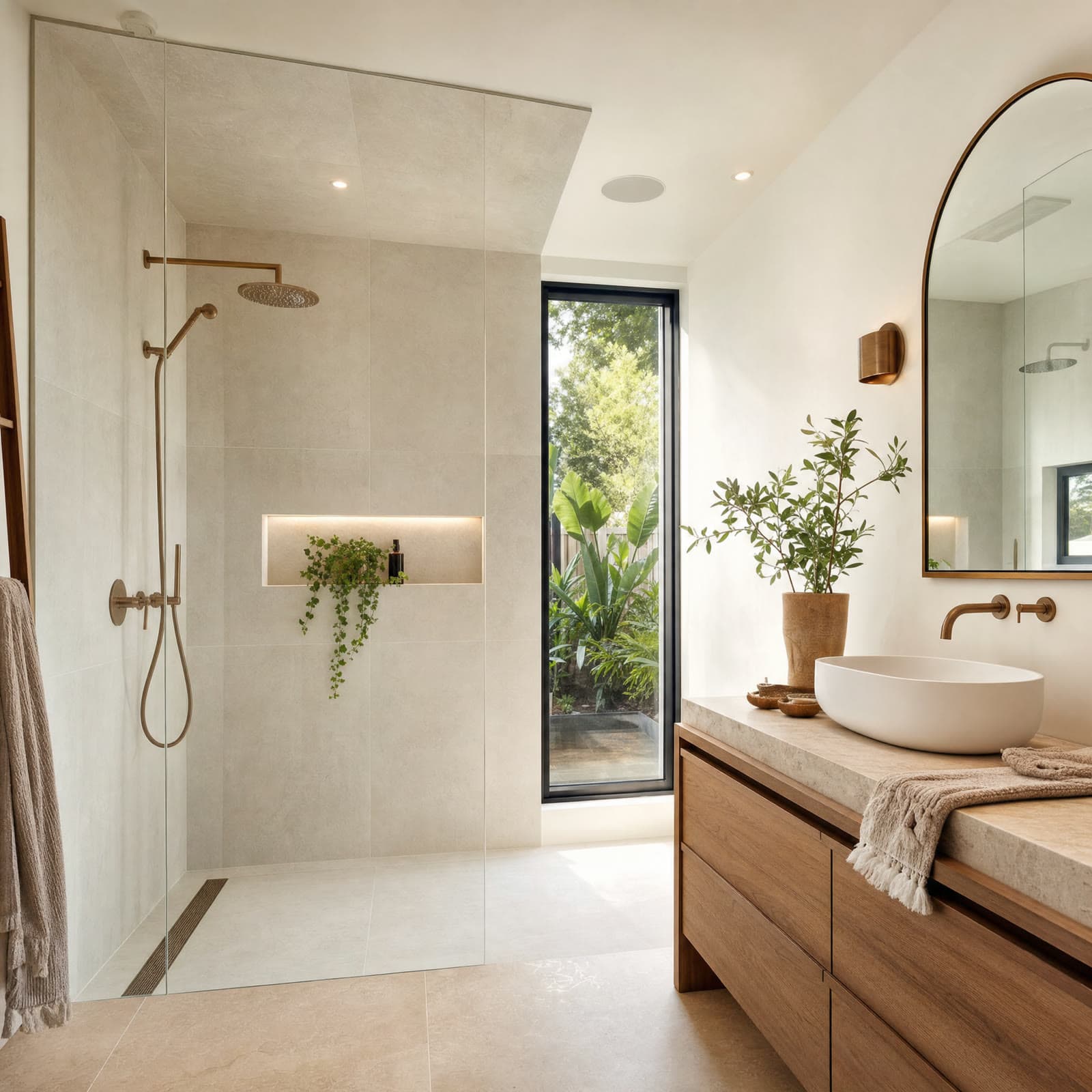 Salle de bain rénovée du studio