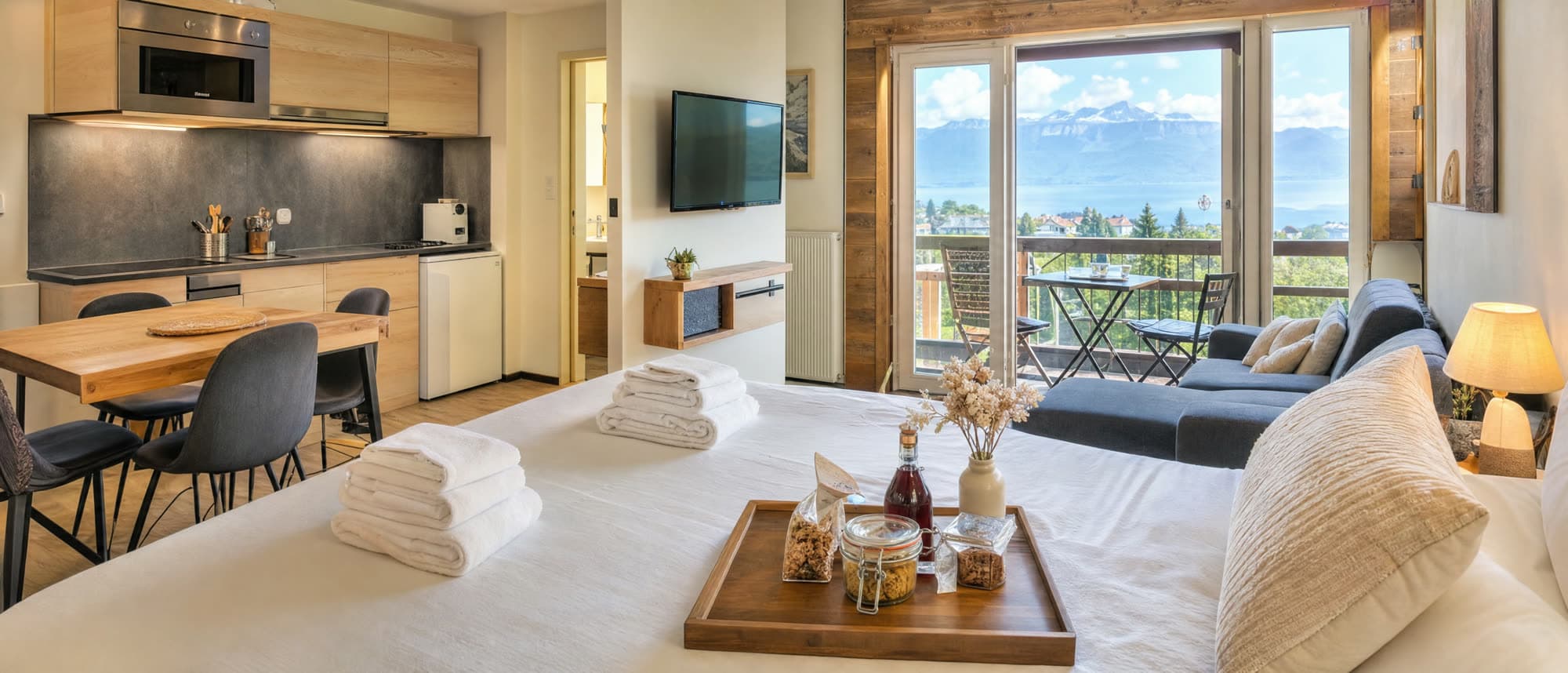 Appartement meublé préparé pour des voyageurs